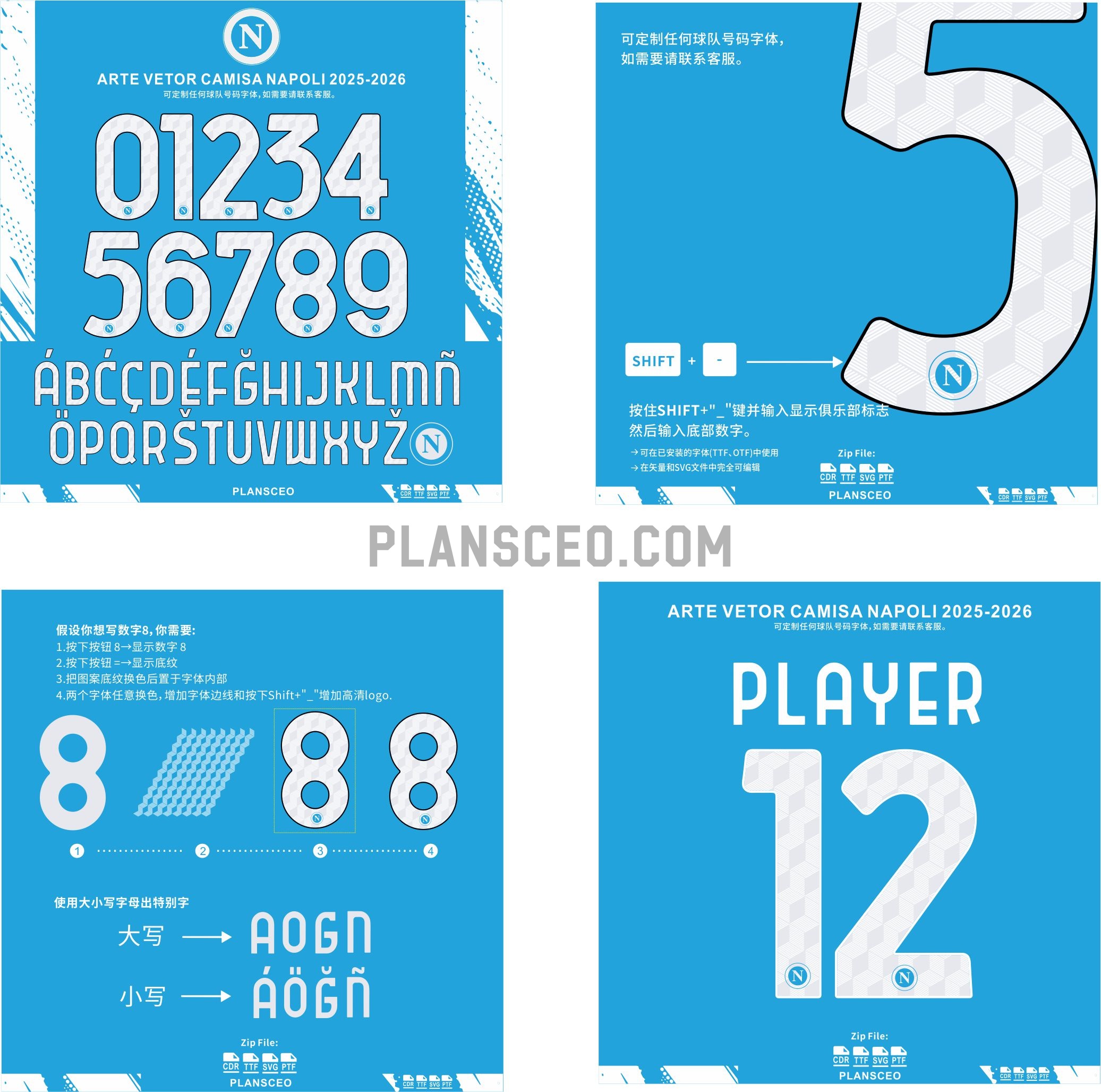 Arte Vetor Camisa Napoli 2025-2026