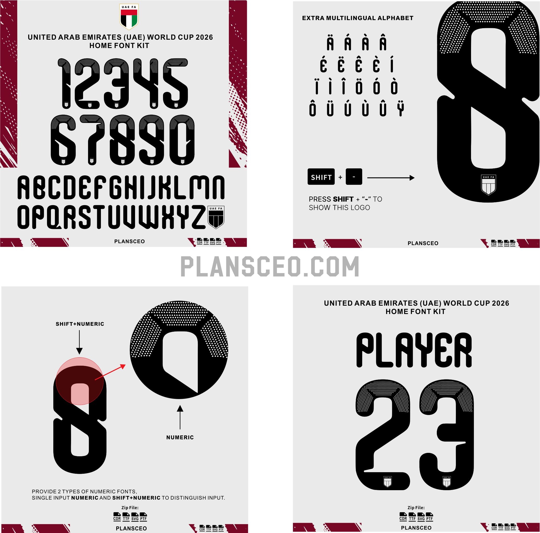 United Arab Emirates (UAE) World Cup 2026 Home Font Kit