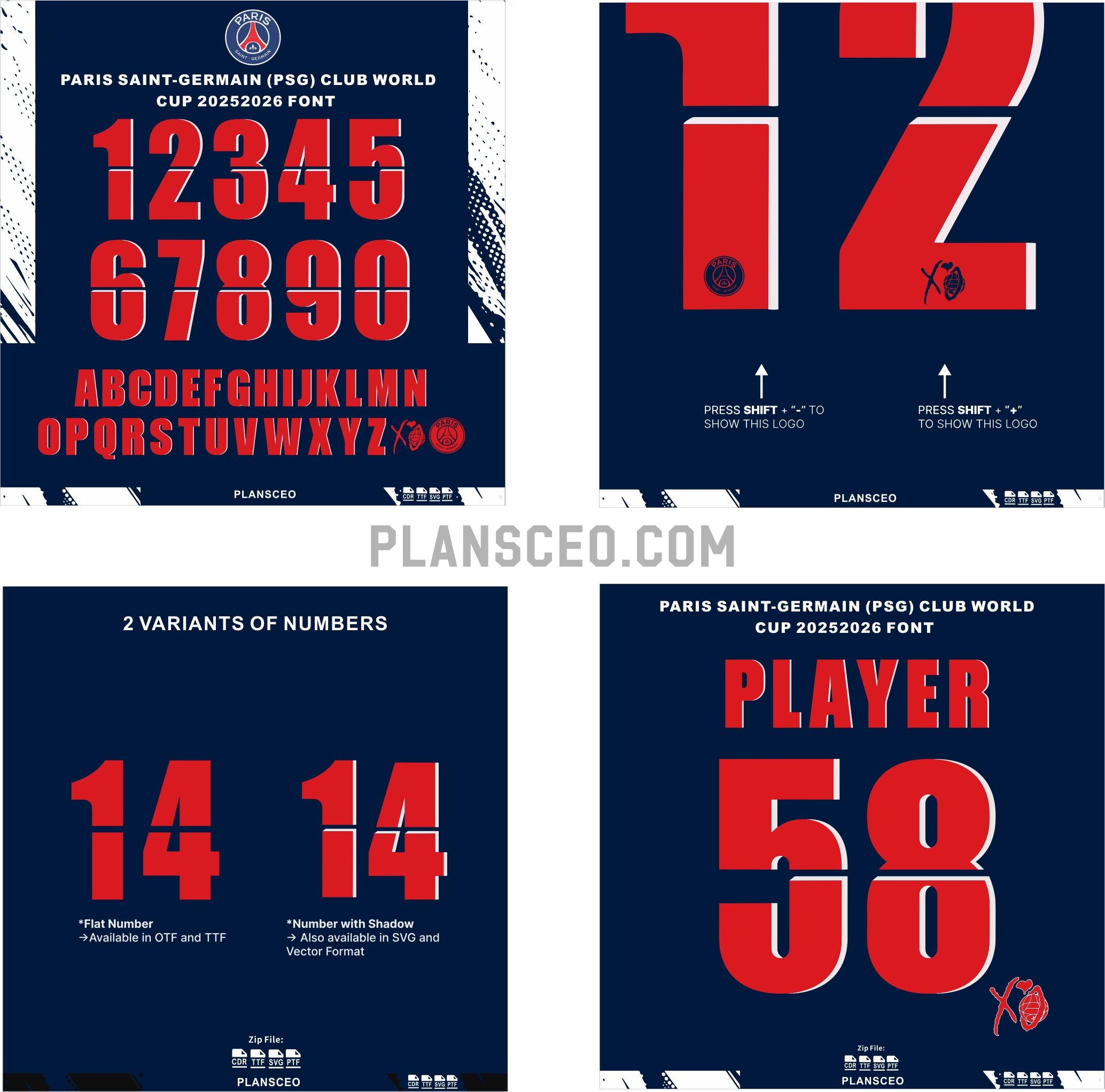 Paris Saint-Germain (PSG) Club World Cup 2025-2026 Font