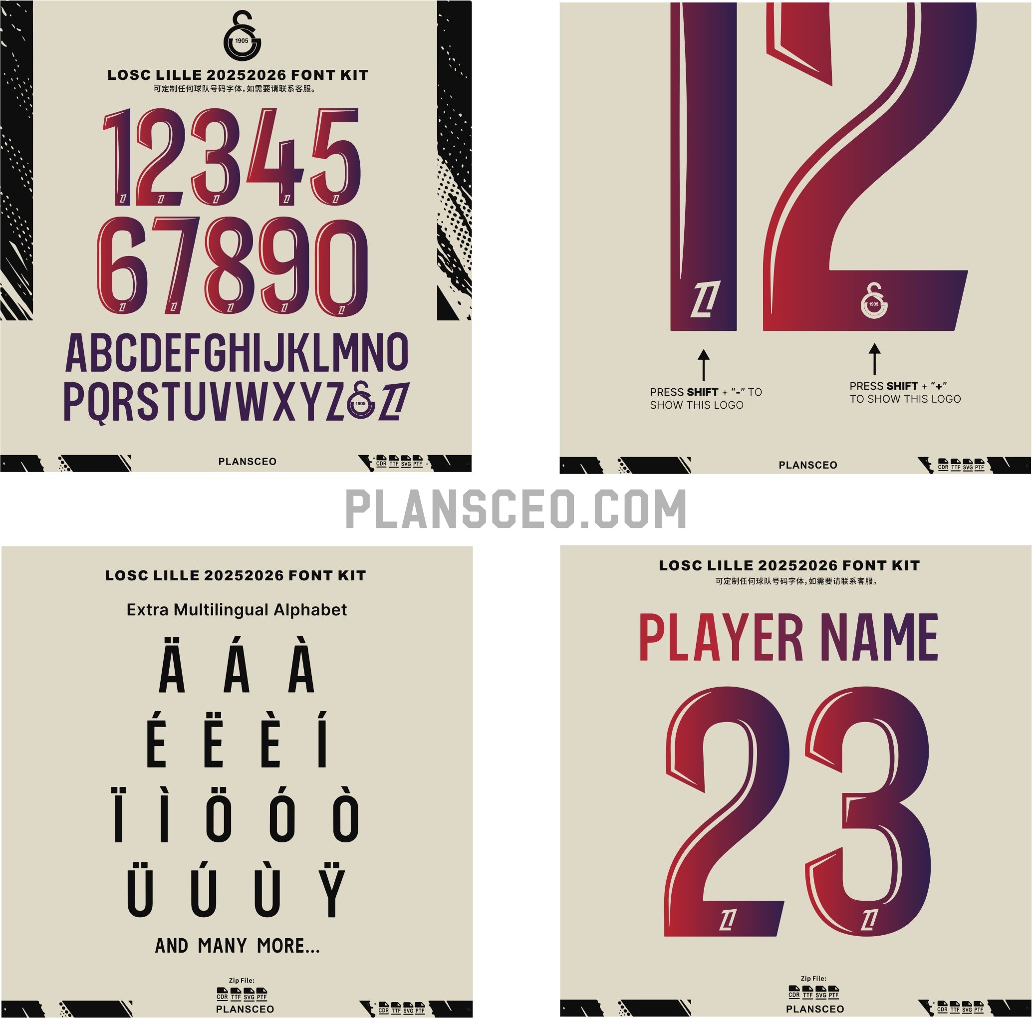 LOSC Lille 2025-2026 Font Kit