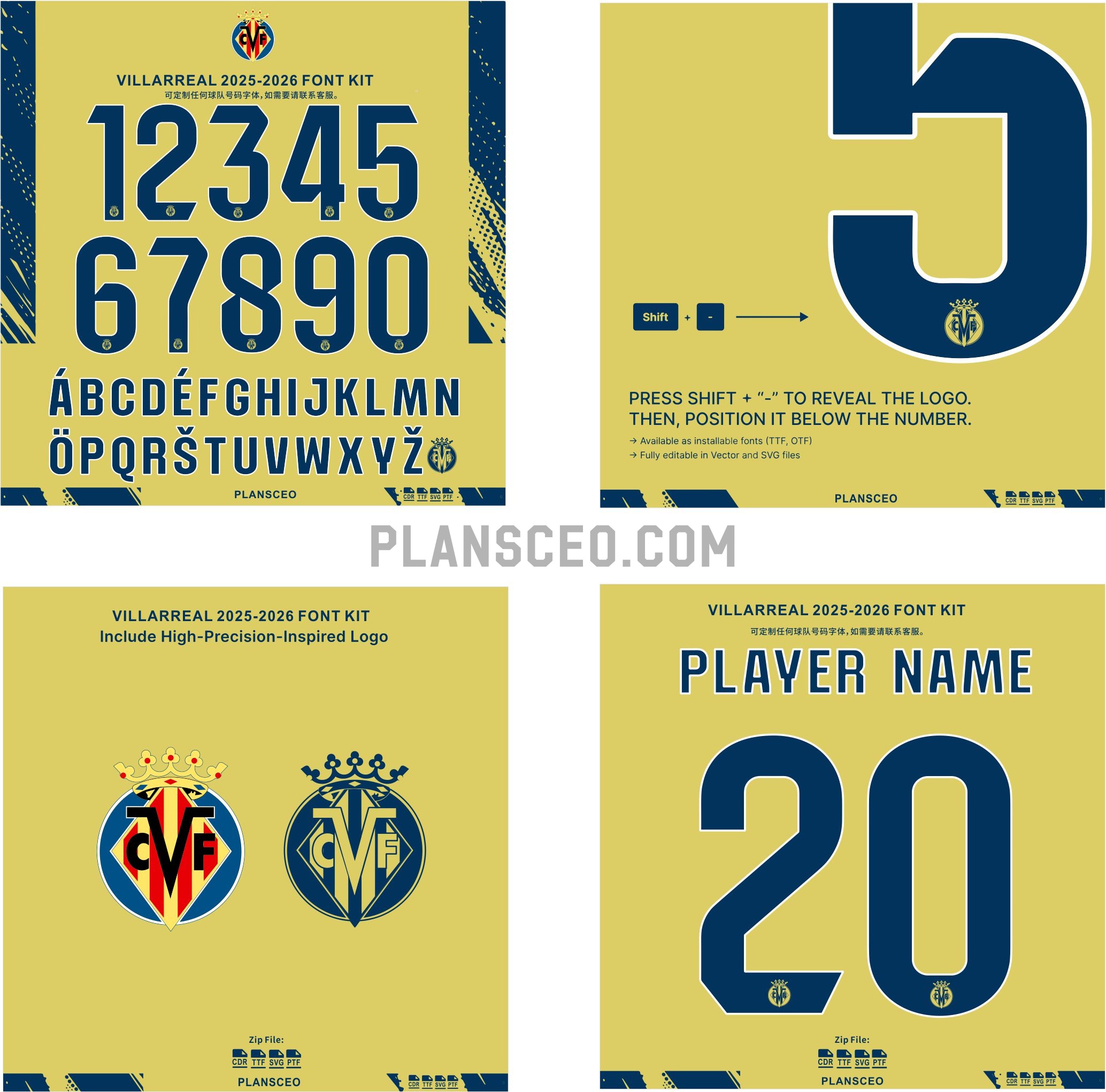 Villarreal 2025-2026 Font Kit