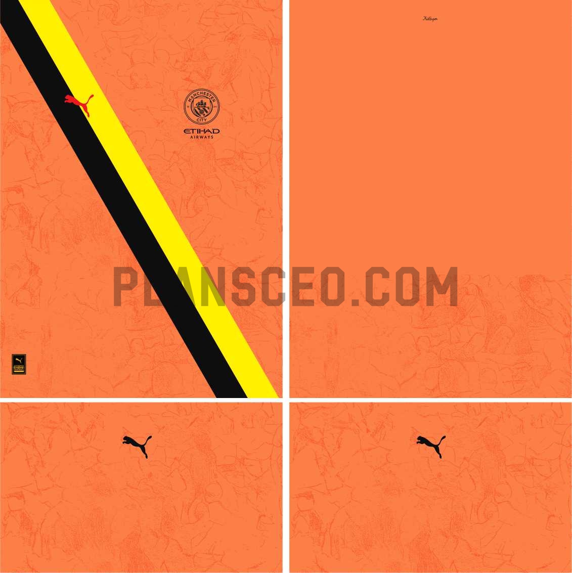 曼城 202526赛季KidSuper 橙色球衣