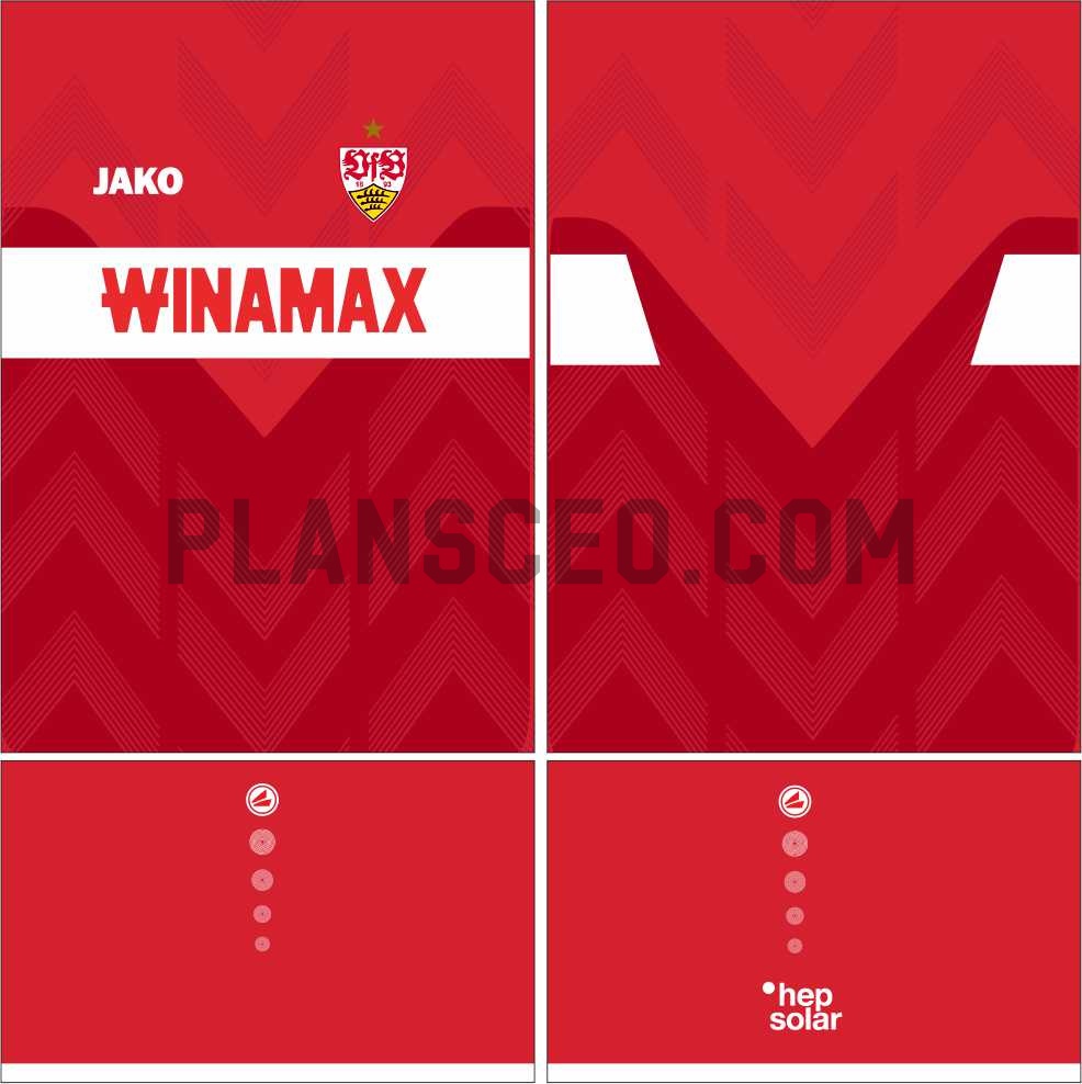 斯图加特202425赛季客场杯赛决赛球衣 – 红色