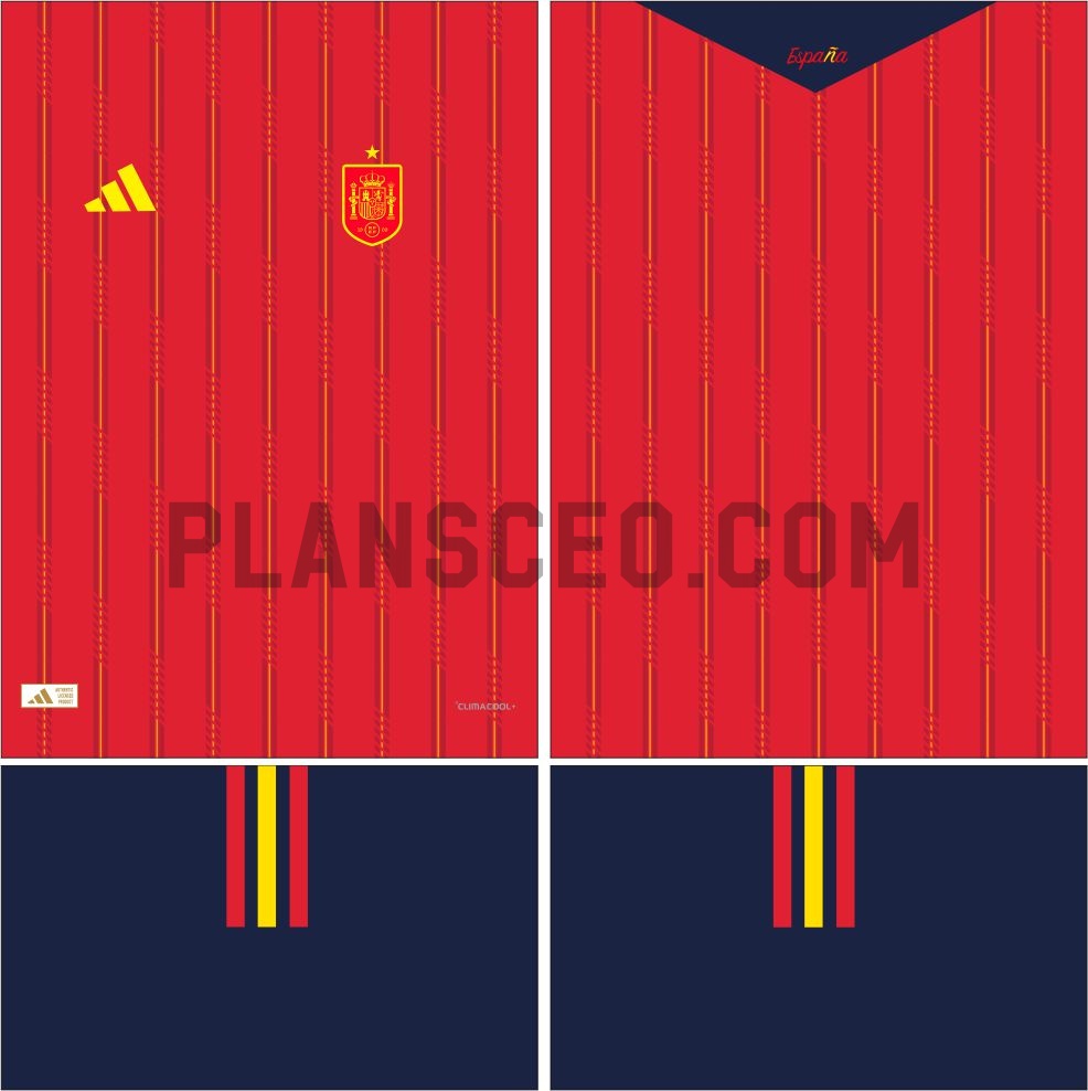 西班牙2026世界杯主场球衣