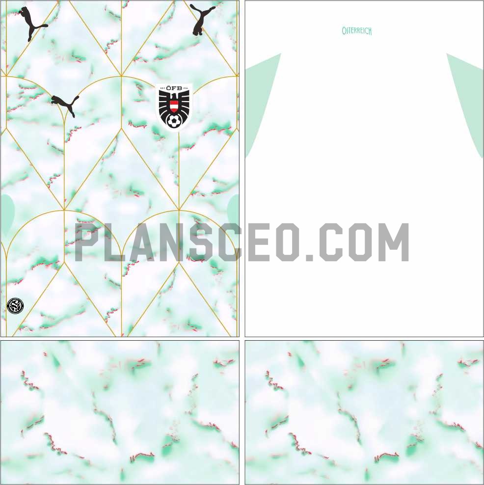 Austria奥地利2026 World Cup Away Vector Pattern