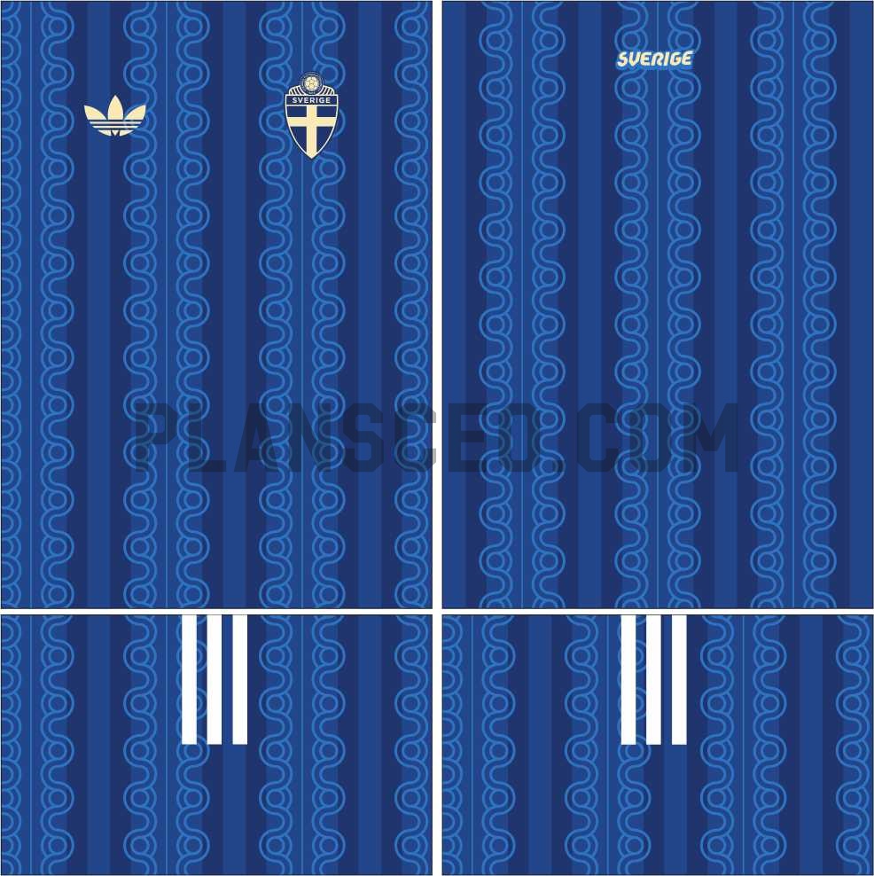 Sweden瑞典2026 World Cup Away Vector Pattern