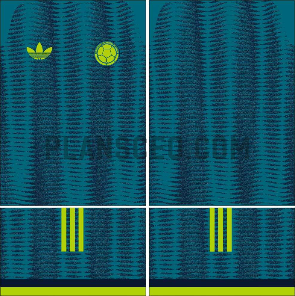 Colombia 哥伦比亚 World Cup 2026 Away Vector Pattern