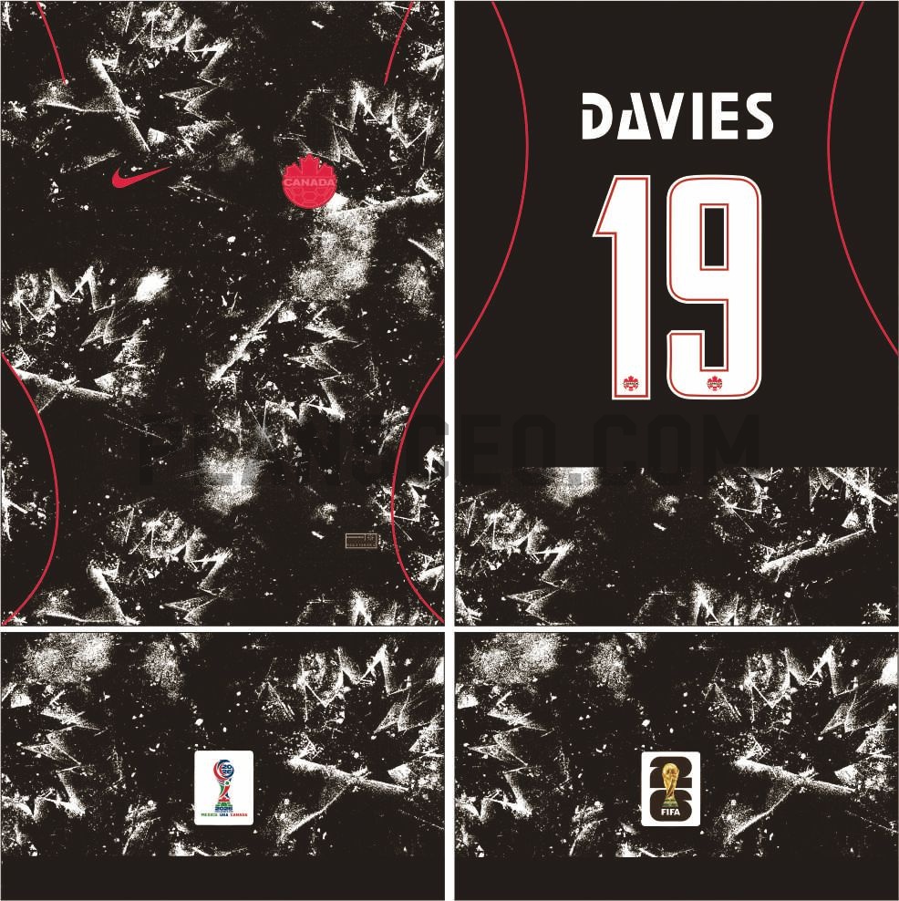 Canada加拿大World Cup 2026 Away Vector Pattern