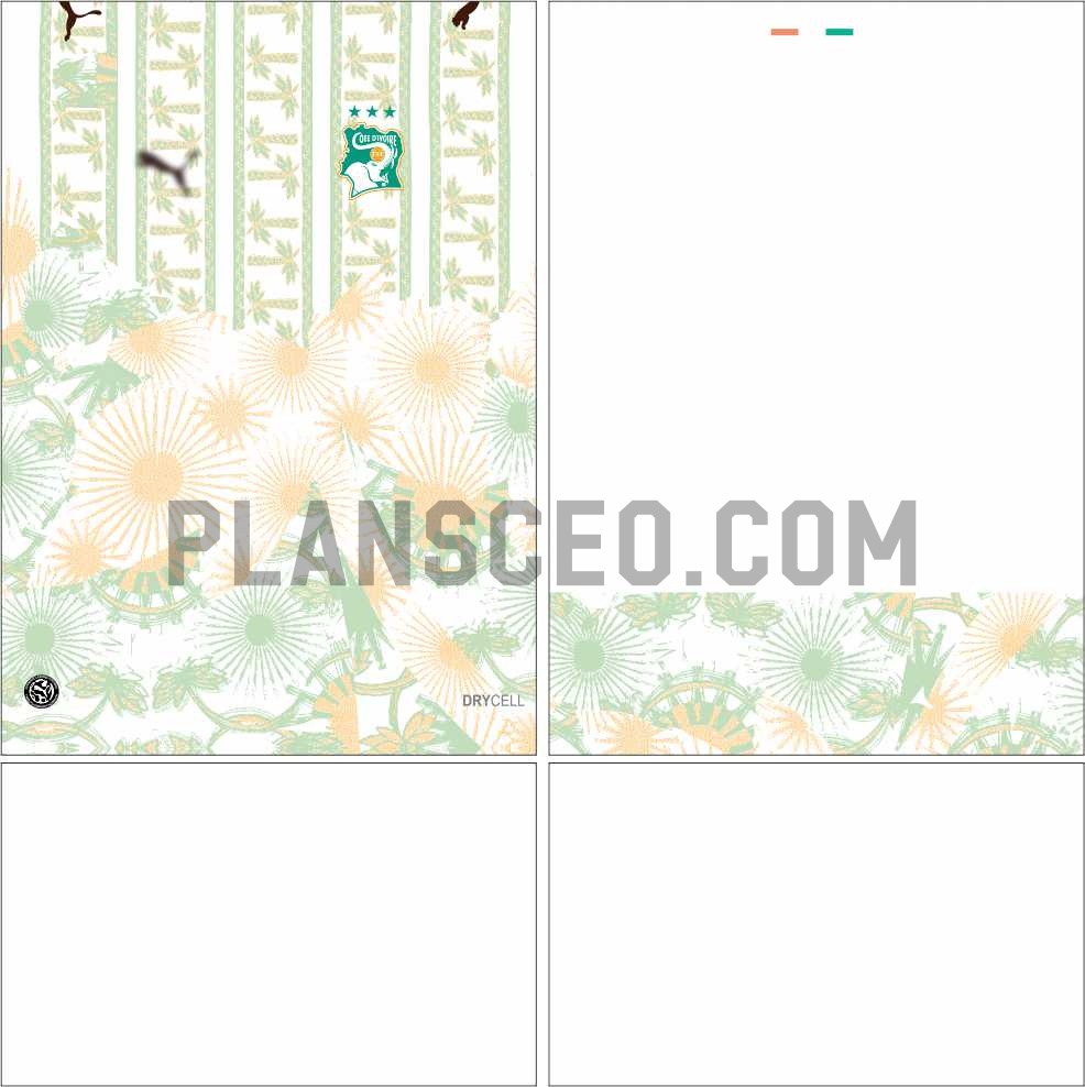 Ivory Coas科特迪瓦World Cup 2026 Away Vector Pattern