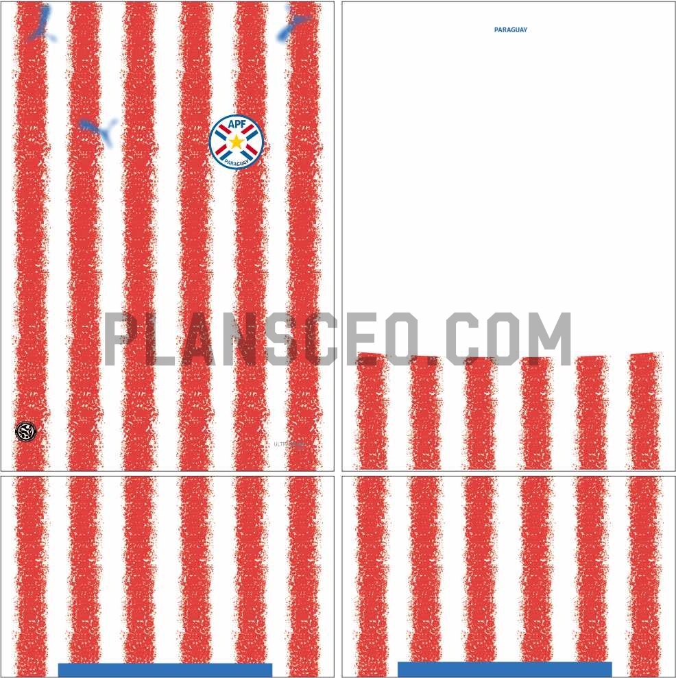 Paraguay巴拉圭World Cup 2026 Home Vector Pattern