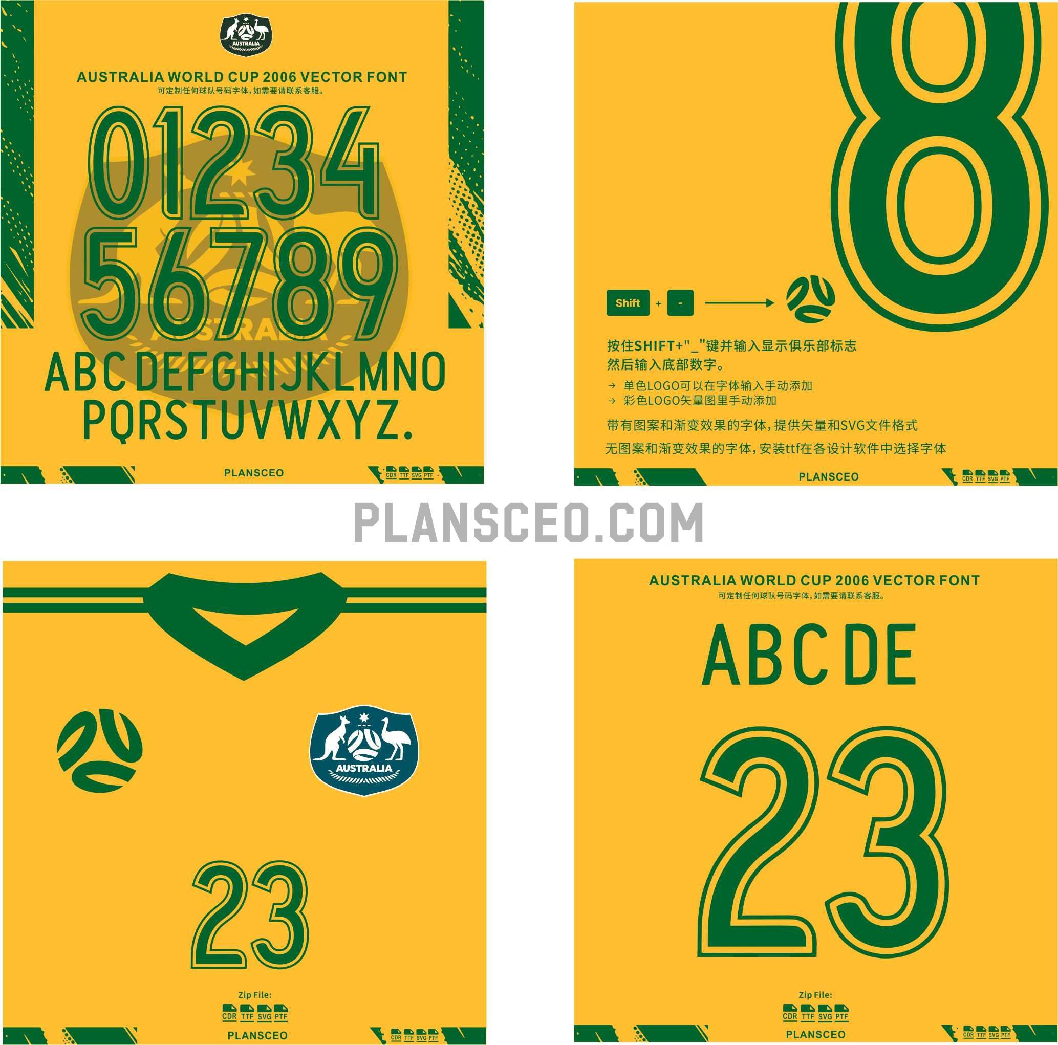 Australia World Cup 2006 Vector Font